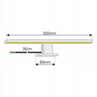Kinkiet Lampa LED amber chrom łazienkowy na lustro szafkę 2w1 biała ciepła oprawa oświetleniowa do umywalki 30 cm 4,5 w