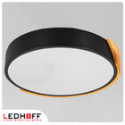 Plafon sufitowy Lampa LED z drewnem czarna 30cm 30W boho do pokoju mała okrągła oprawa oświetleniowa, zintegrowane
