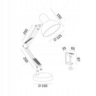 Lampka Biurkowa Kreślarska Szkolna 2w1 CZARNA 1xE27 60W Regulowana Metalowa lampa do czytania nauki i pracy z ruchomym