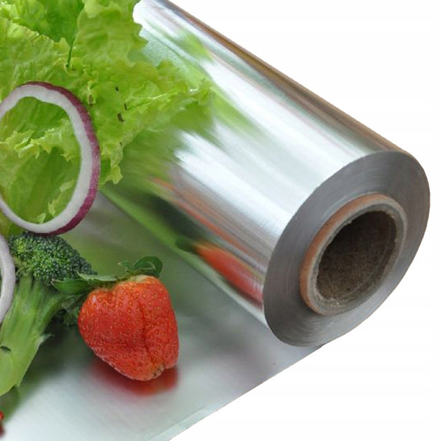 Folia aluminiowa spożywcza gruba gastronomiczna catering mocna rolka 60 M do pieczenia, grillowania i pakowania żywności, szerokość 30 cm, 13 µm