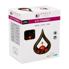 Znicz solarny LED 24cm metalowy lampion łzy pamięci czujnik zmierzchu IP44 ozdoba nagrobna na cmentarz, światło żałobne