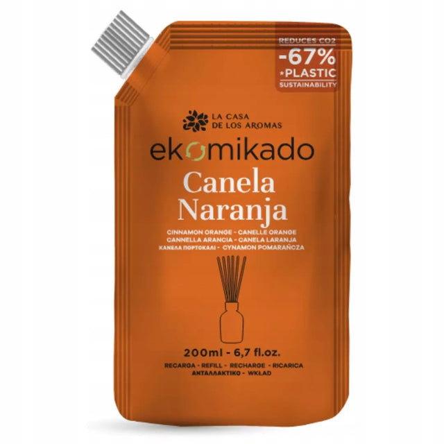 LA casa DE LOS aromas Olejek zapachowy Zapas folia cynamon-pomarańcza 200ml do aromatyzacji domu, owocowy aromat na święta do dyfuzora, odświeżacz