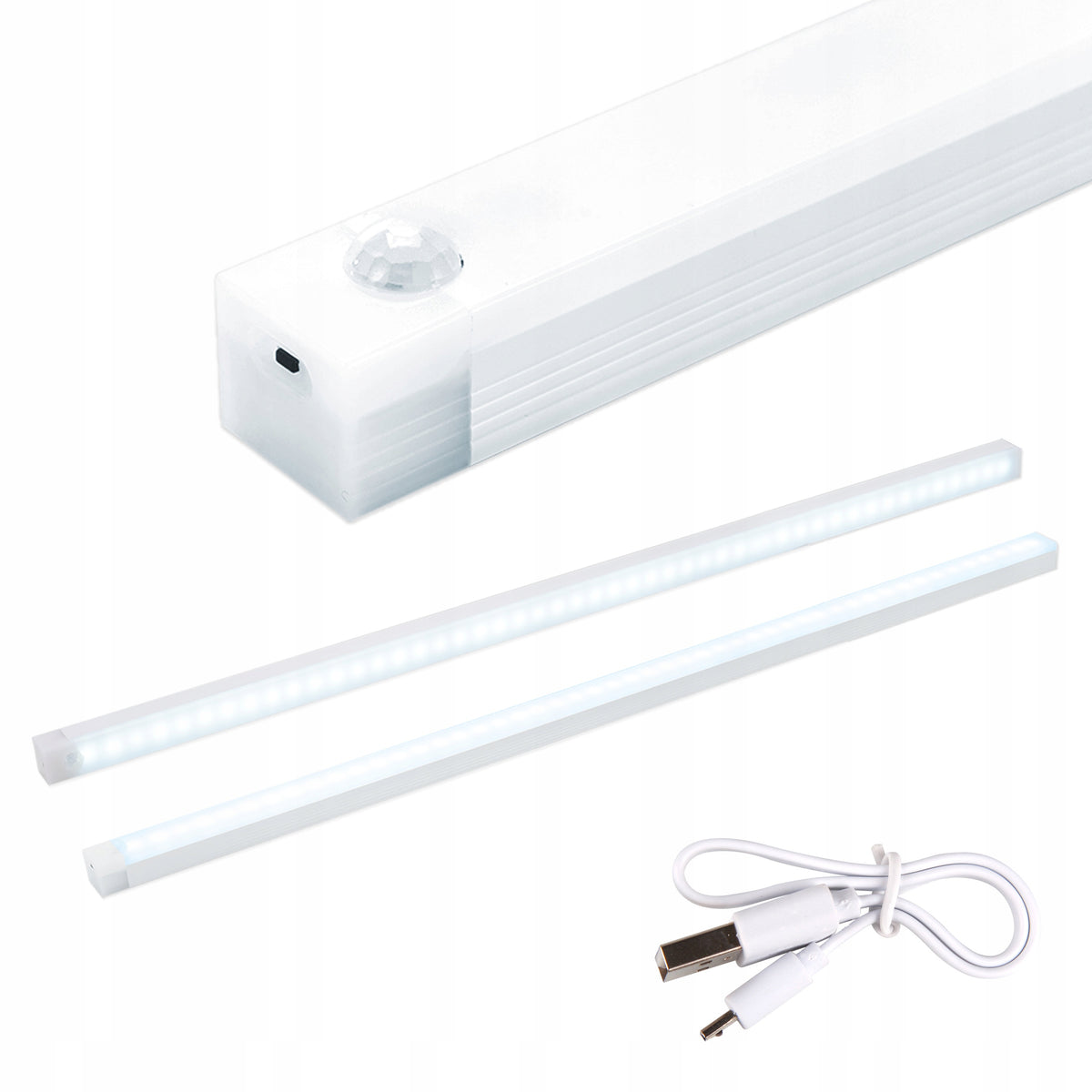 Lampa Listwa Oświetleniowa LED czujnik ruchu 50cm oprawa podszafkowa do szafek, neutralne białe światło, 1200 lm, 5 V