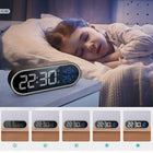 Zegar elektroniczny budzik cyfrowy z wyświetlaczem alarm temperatura dźwięk czarny tworzywo sztuczne