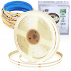 Taśma LED COB 12V 12w/m ip44 neon neutral 5m linia pasek świetlny, dekoracyjne podświetlenie mebli i wnęk, 1200 lm, 60 w