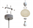 Lampa Wisząca Rattan Beżowa Boho 1xE27 Regulowana Wysokość Salon Sypialnia oświetlenie pokojowe, pleciony klosz