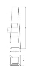 Biokominek wolnostojący Pyramid Garden czarny mat GMT 30x115x30 + 1l paliwa na biopaliwo, stalowy, do salonu lub ogrodu