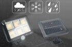 Lampa LED z panelem słonecznym sterowana pilotem z detekcją ruchu zmierzchu naświetlacz zewnętrzny 1200 lm IP65 4500 K
