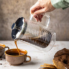 Srebrny Zaparzacz do kawy herbaty szklany 1 Lit French Press klausberg 7764 tłokowy dzbanek 1000 ml, 8 filiżanek, można