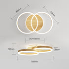 Lampa sufitowa LED Double Circle50CM,ściemniana,36W,z pilotem,Wygląd drewna plafon okrągły do salonu, białe światło