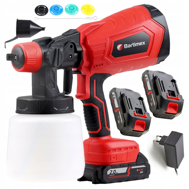Pistolet Do Malowania Akumulatorowy Agregat Malarski Lakierniczy 700ml/min natryskowy, ręczny, farby i lakiery, 20 V 2 Ah, 250 w