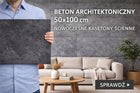 Kaseton Panel 3D Ścienny 50x100 Beton grafit Kasetony Nowoczesny 10szt. okładzina z polistyrenu, szara dekoracja do