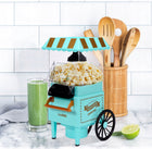 Maszyna do popcornu bez tłuszczu lund retro 1200W prażarka kukurydzy, urządzenie kuchenne, miarka na ziarna, zielona