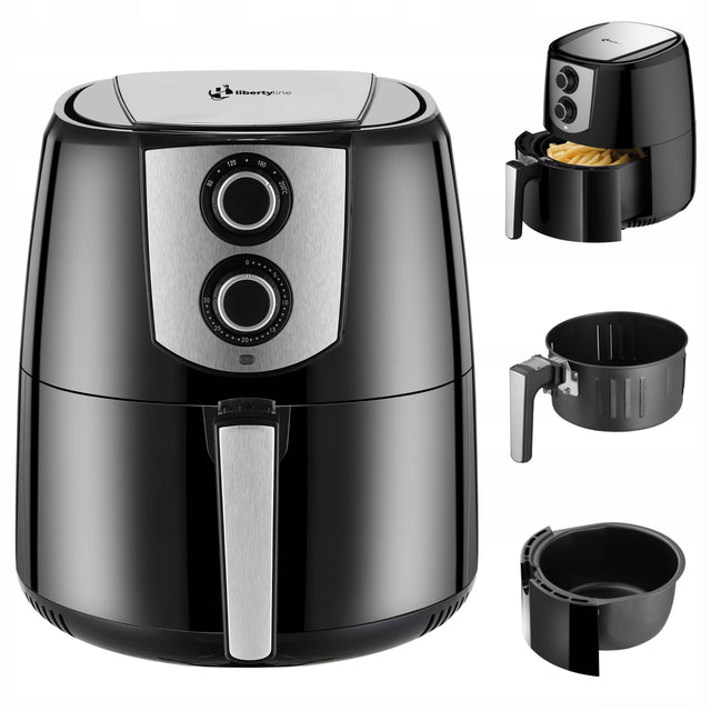 Frytkownica Beztłuszczowa Frytownica Air Fryer Libertyline 3,5l 1400W Mocna 1400 w czarny