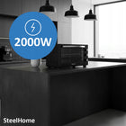 Piekarnik elektryczny wolnostojący timer ruszt 250°C 48l 2000W 3 tryby mini piekarnik 48 l 2000 w czarny