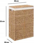 Kosz na pranie, pojemnik Eco 40l metalowy organizer bieliźniany, beżowy, wolnostojący, 38x22x55 cm