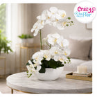 Storczyk Biały Sztuczny Silikonowy Trzy Pędy Jakość Premium 64 cm 003 orchidea doniczkowa, dekoracja wnętrza, roślina
