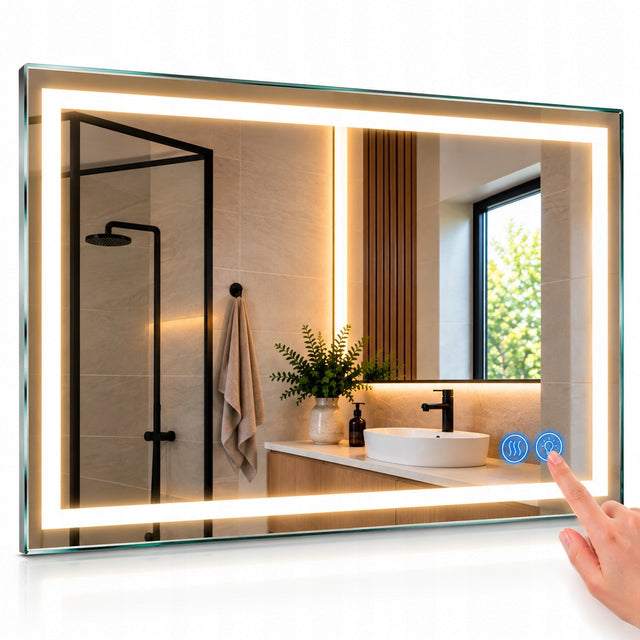 Lustro Łazienkowe Podświetlane LED 3 barwy 80x60 cm z Funkcją antypary 800 mm 600 mm