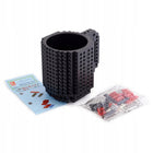 KUBEK Z KLOCKÓW NA PREZENT + KLOCKI CZARNY 350ML KREATYWNY ZESTAW DIY naczynie do picia, gadżet do układania, upominek