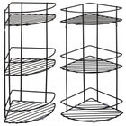 Półka Łazienkowa Narożna Wisząca Stojąca Czarna Metalowa Loft 3 Poziomy naścienna czarny