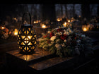 Lampion do Stroika na Grób znicz solarny lampa latarenka LED solar Cmentarz ozdoba nagrobna, dekoracja miejsca pamięci