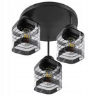 Lampa Sufitowa Wisząca Kinkiet Oprawa Żyrandol 3x E27 LED Szklana Czarna czarny
