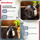Czajnik stalowy z gwizdkiem Połysk klausberg KB-7947 2,5 Lit. indukcja GAZ naczynie do gotowania wody, srebrne