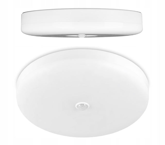 Plafon LED Lampa Sufitowa 30cm 18W Biała Panel Natynkowy Hol Czujnik Ruchu okrągła oprawa do przedpokoju i korytarza z wbudowanym źródłem