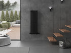 Grzejnik dekoracyjny pionowy czarny Mexen Oregon 1200x360 łazienkowy wodny 360 mm 1200 mm grzewcza