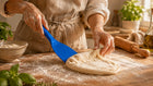 SZPACHELKA GIĘTKA SZPATUŁKA DO PIZZY DO CIASTA 10 cm POLIMEROWA NIEBIESKA plastikowa łopatka kuchenna do kremu, tortów