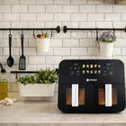 Frytkownica beztłuszczowa dwukomorowa byrgen AIR fryer 9l 2400W suszenie czarny