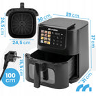 Frytkownica beztłuszczowa 8l 2000W AIR fryer duża okienko frytownica tacki czarny
