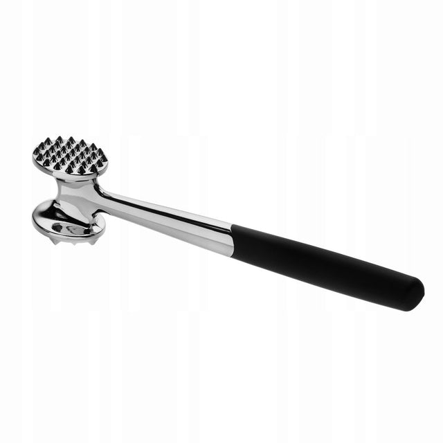 Tłuczek do Mięsa Młotek Dwustronny 22cm, ząbki małe i ząbki duże, stal 7756 czarny, szary