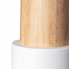 Lampa Wisząca Sufitowa Naturalne Drewno Tuba Nowoczesna Żyrandol Biała E27 oprawa do salonu, kuchni i jadalni
