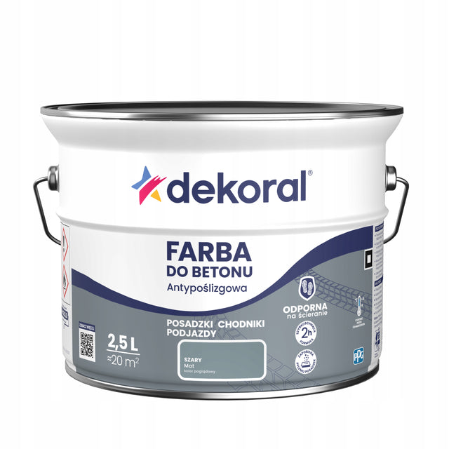Dekoral farba do betonu akrylit B 2,5l szary powłoka akrylowa, posadzki, powierzchnie cementowe