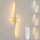 LAMPA ŚCIENNA LED KINKIET ZŁOTA ŚCIEMNIANA + PILOT NOWOCZESNA DO SALONU 29W aluminium, 2 punkty światła, zintegrowane