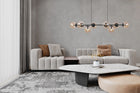 Lampa sufitowa wisząca żyrandol czarna glamour listwa szklane kule nad stół do salonu i jadalni, 8 punktów światła