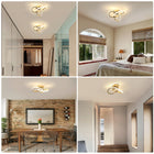 Nowoczesna Złota Lampa Sufitowa LED Żyrandol do Salonu 22W 4500K oprawa wisząca aluminiowa neutralne światło 25 cm