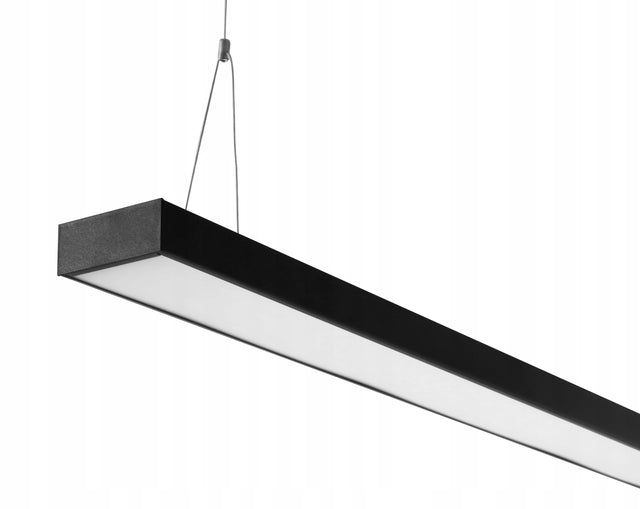Lampa Wisząca Liniowa LED Neo 40 w 3400 lm 120 cm Czarna Metal do Biura oprawa sufitowa, oświetlenie przestrzeni roboczej