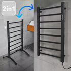 Grzejnik łazienkowy elektryczny stojący ścienny drabinka 200W 2w1 TERMOSTAT 500 mm 800 mm grzewcza czarny