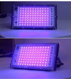 Lampa NAŚWIETLACZ LED UV 395-400nm 100W Wtyczka ROŚLINY 230V Ultrafioletowy reflektor ścienny, doświetlanie upraw