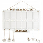Ramka Na Zdjęcia Metryczka Na Ścianę Prezent Na Urodziny Roczek Dziecka kolaż fotografii, wieloelementowa
