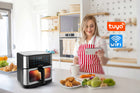 Frytkownica beztłuszczowa airfryer frytownica duża 12 programów 10l 1800W srebrny/szary