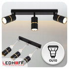 Lampa sufitowa LED kinkiet SPOT oprawa LISTWA 3x GU10 TUBA CZARNA złota oświetlenie ścienne 3-punktowe aluminiowe do