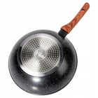 Wok GRANITOWY duża patelnia głęboka do smażenia duszenia 28 cm + pokrywka nieprzywierająca, indukcja, zmywarka