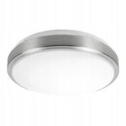 Plafon LED Lampa Sufitowa Natynkowy Sufitowy 2xE27 Łazienkowy Okrągły oprawa bez żarówek, biało-srebrna, szerokość 30