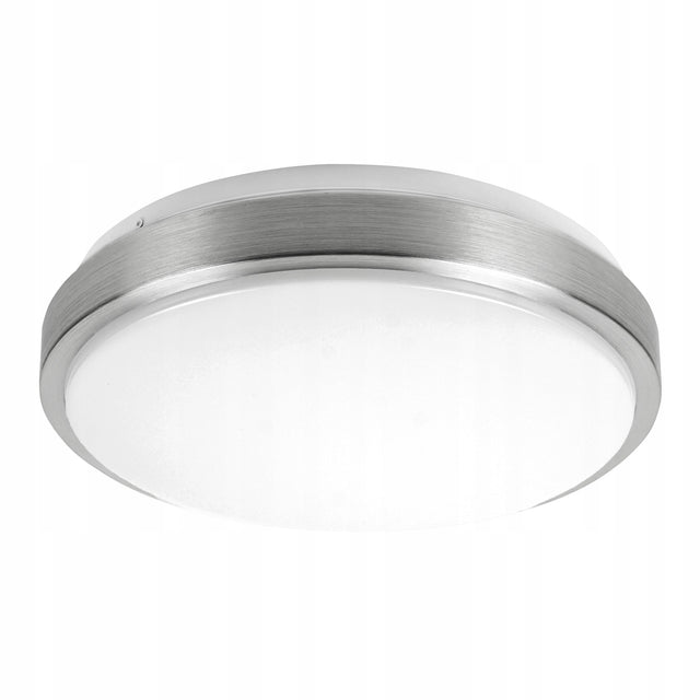 Plafon LED Lampa Sufitowa Natynkowy Sufitowy 2xE27 Łazienkowy Okrągły oprawa bez żarówek, biało-srebrna, szerokość 30 cm, maks. 12 w na żarówkę