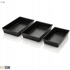Blacha do pieczenia ciast zestaw 3 sztuk formy uniwersalne stal węglowa metalowe naczynia do wypieków 40 x 24 cm, wys