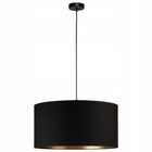Lampa wisząca pojedyncza industrialna loft duży 50cm abażur czarny-złoty oprawa sufitowa do salonu i jadalni, gwint