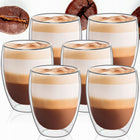 6x SZKLANKA TERMICZNA DO KAWY LATTE HERBATY Z PODWÓJNYM DNEM 350ml PREZENT 350 ml bezbarwny